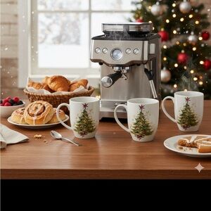 Pottery Barn Christmas Tree Coffee Gobelet Mugs Set of 4